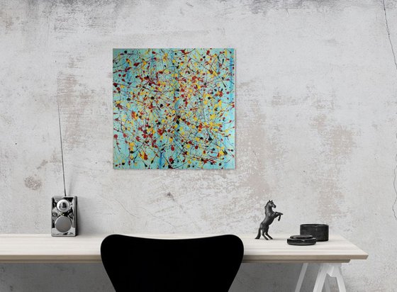 abstract-geometric painting 80x80 cm-large wall art-title-c345