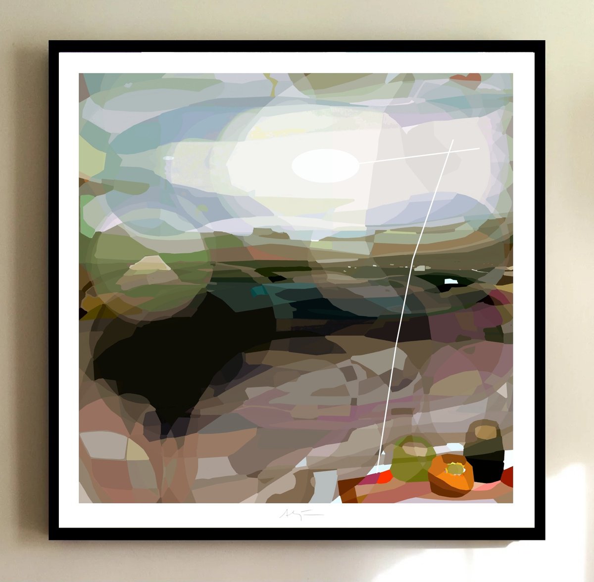 Surrealistic Landscape Giclee Print By Alejos, 17 X 17, Still No Title (All Ways), Original Artwork