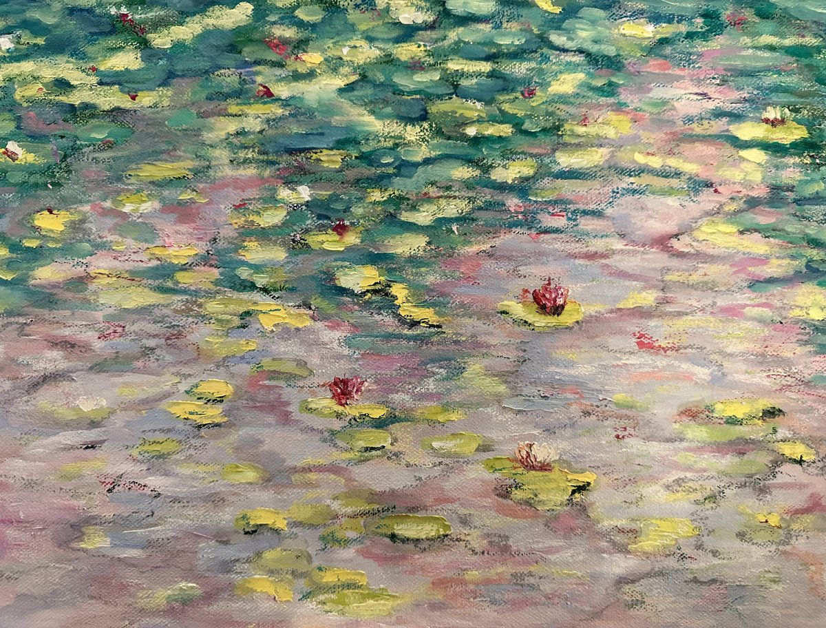 French Lilly Pond By Clare Hoath, 16 X 12, Artwork For Sale On Artfinder