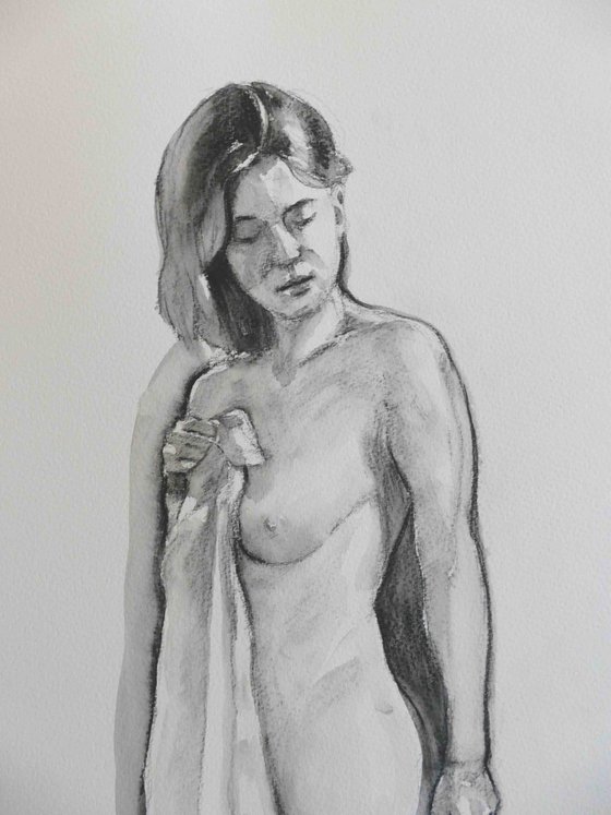 Draped female nude