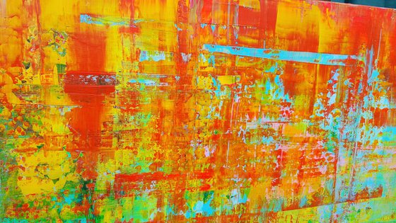 Caribbean bays - XL colorful abstract painting