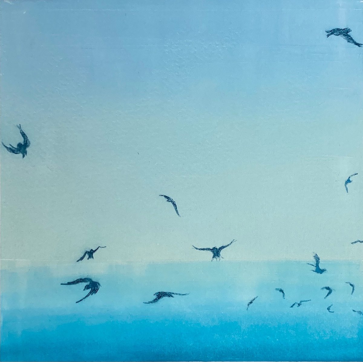 Morning Birds, Blue 5/10 by Rebecca Denton