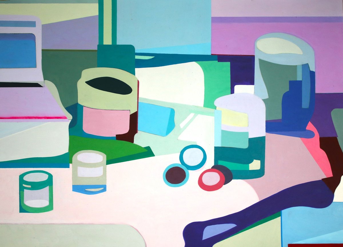 Impressionistic Still Life Acrylic Painting By Vast Swamp, 21 X 15", Dance, Original Artwork