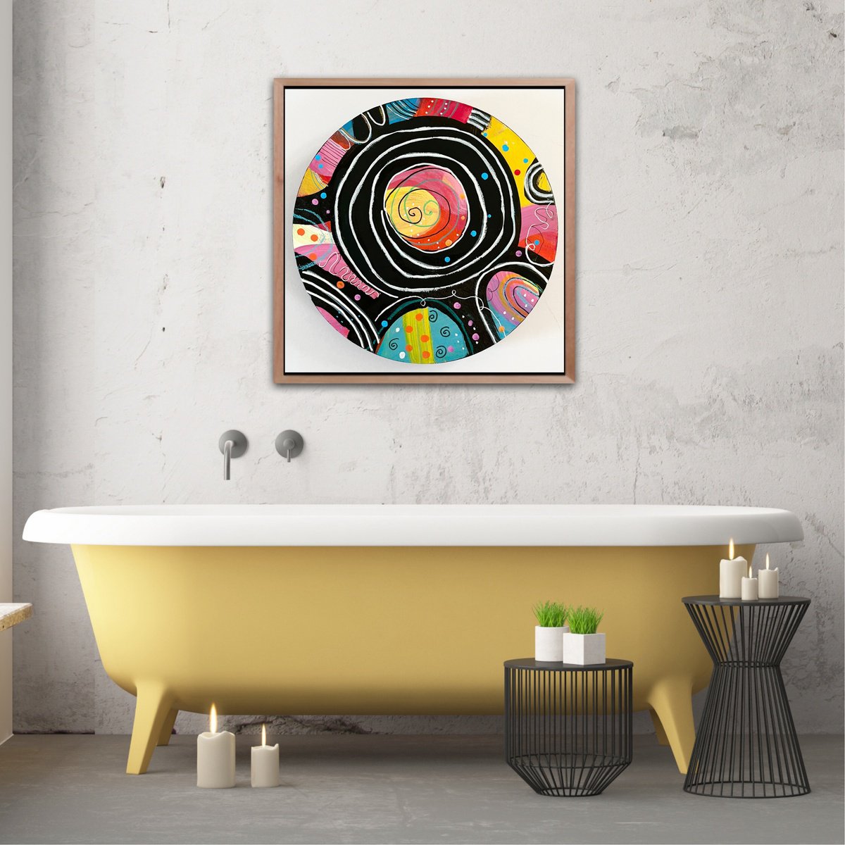 Abstract Painting By Kate Marion Lapierre, 8 X 8", Elated, Original Artwork