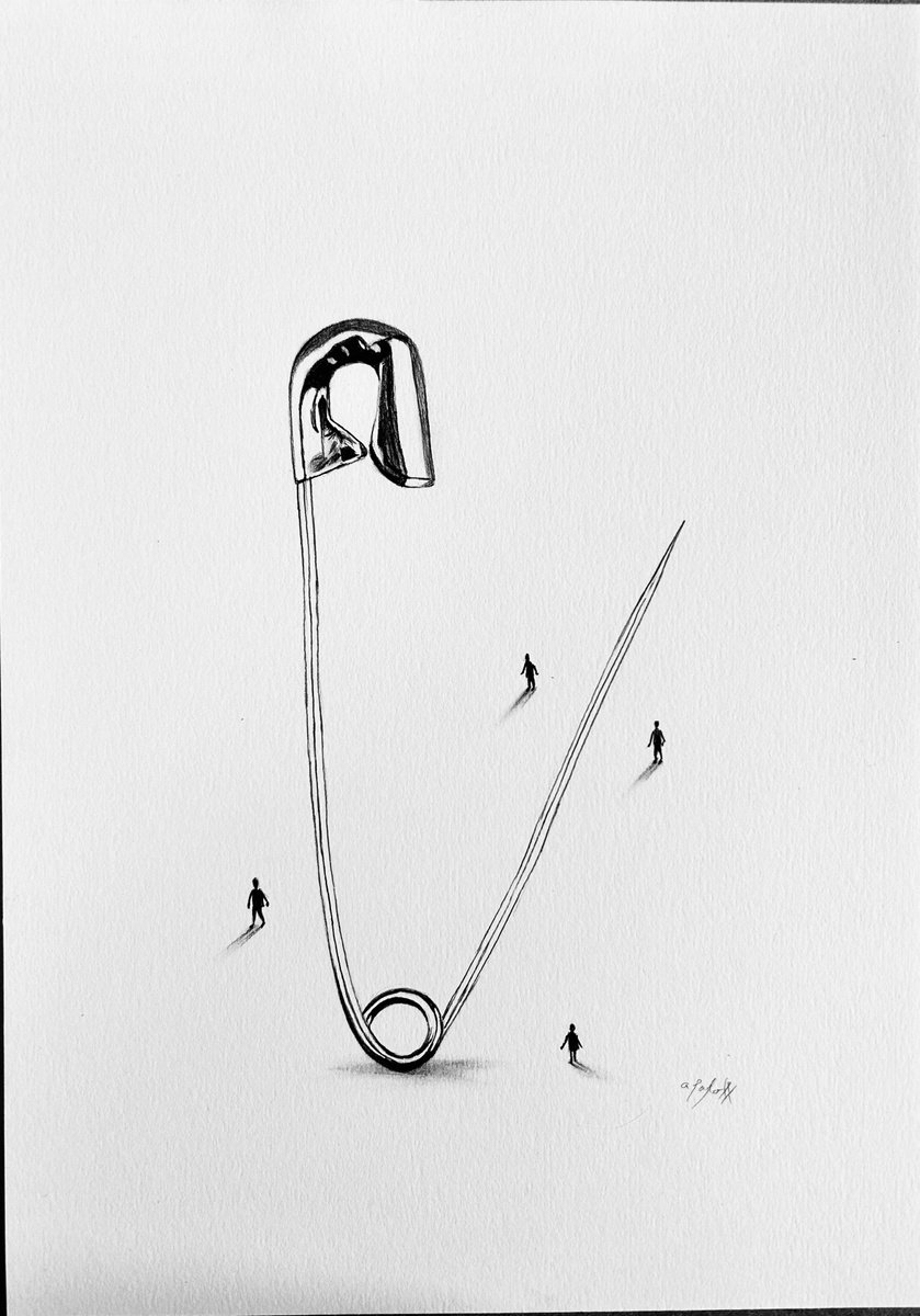 Impressionistic Still Life Pencil Drawing By Amelia Taylor, 8 X 12, Big And Small, Original Artwork