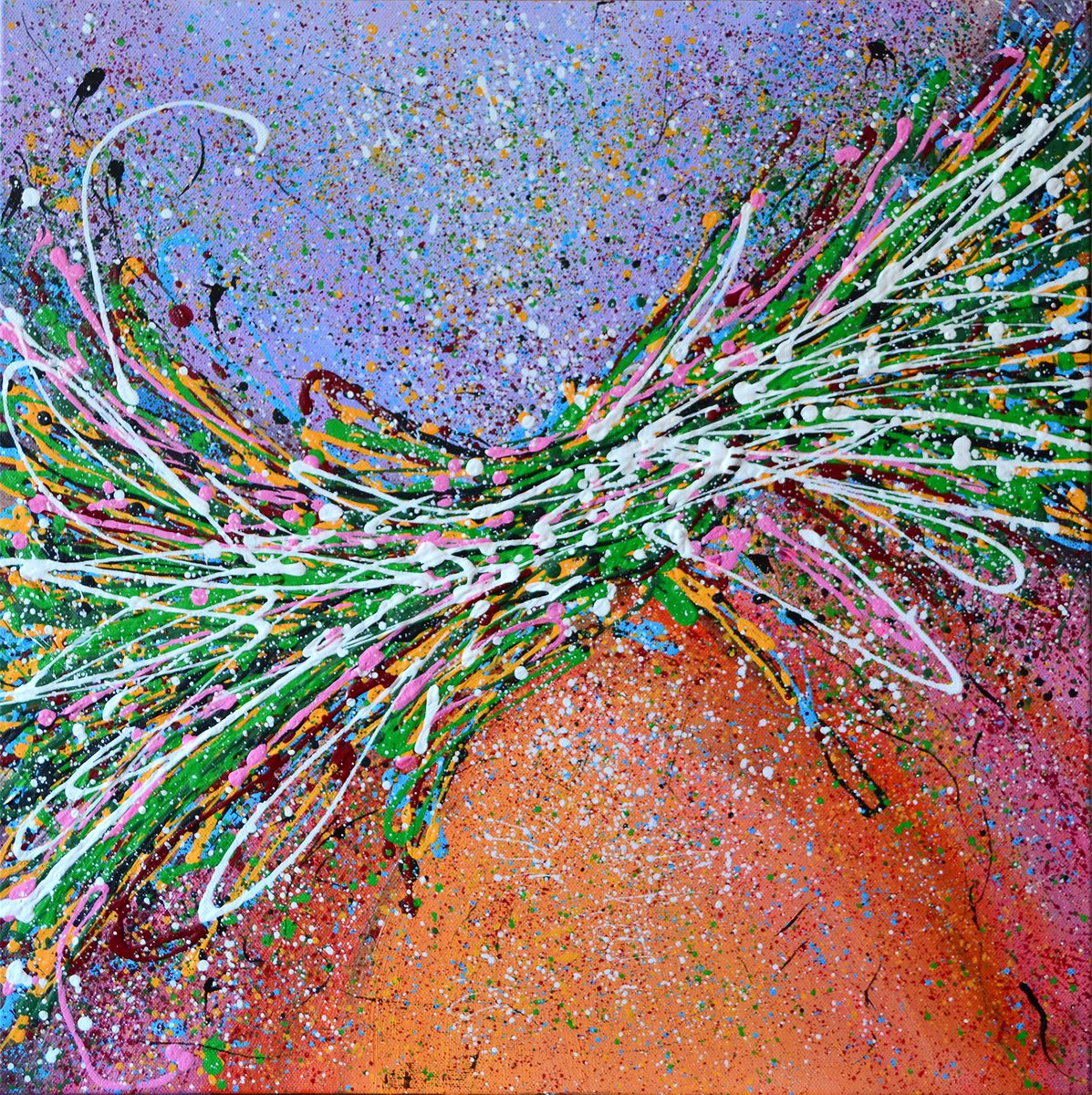 Abstract Acrylic Painting By Misty Lady - M. Nierobisz, 20 X 20", Summer Dream, Original Artwork