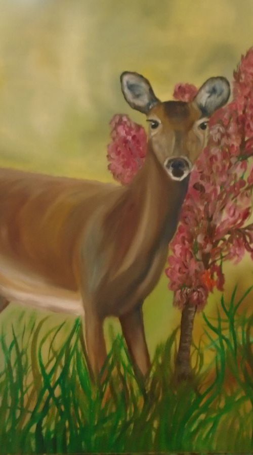 Deer of Spring by Timea  Valsami