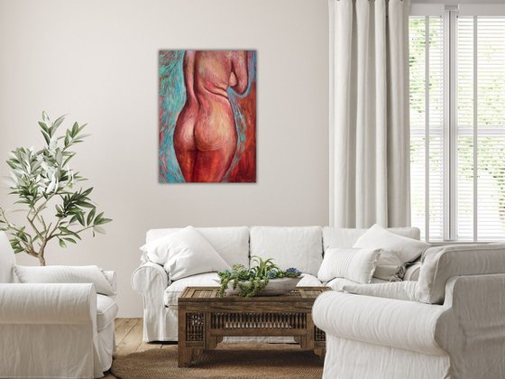 Nude Woman Painting, Modern Art