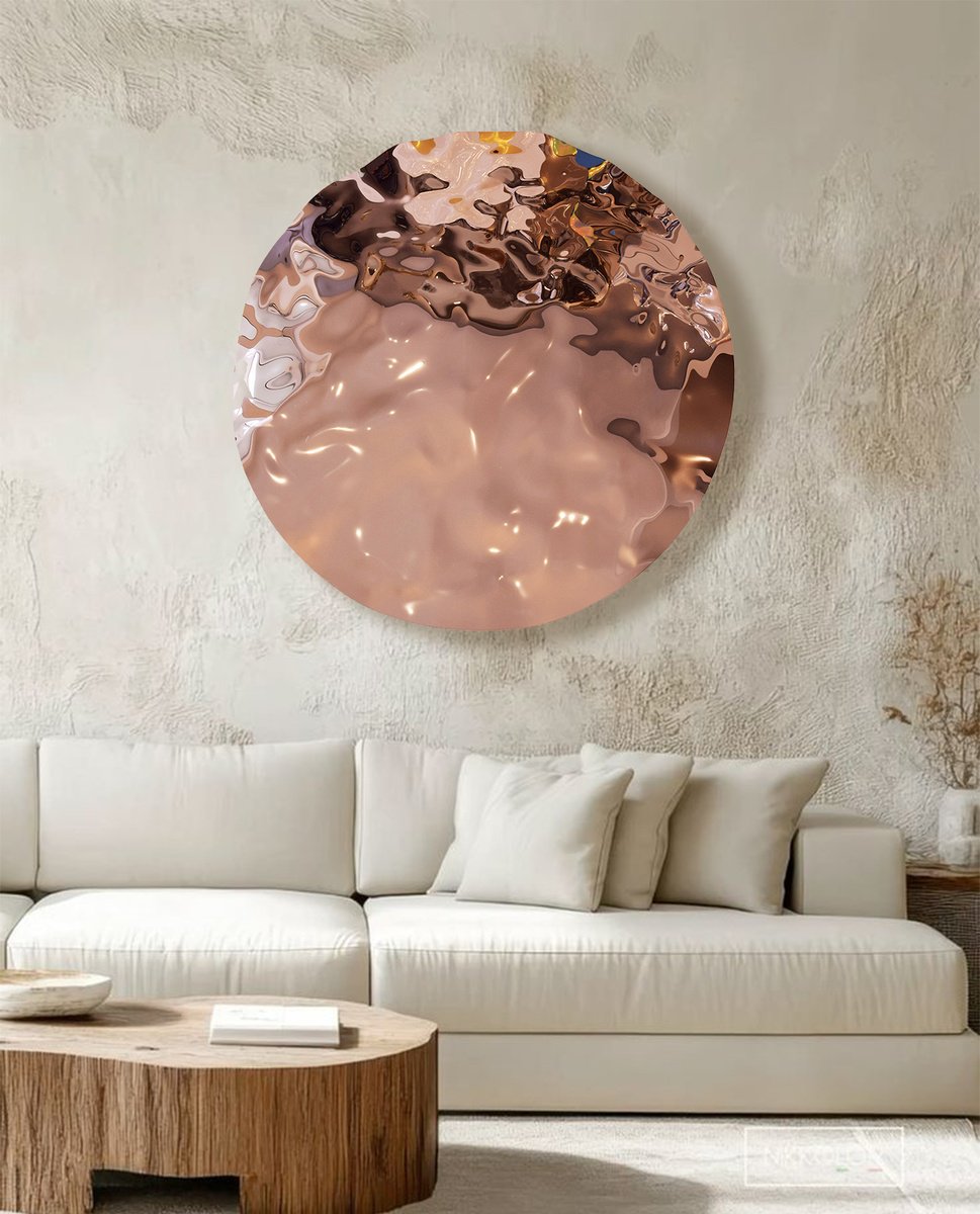 Geometric Sculpture , Water Dancing In Rose By Anna Sidi-Yacoub, 47 X 47, Artwork For Sale On Artfinder