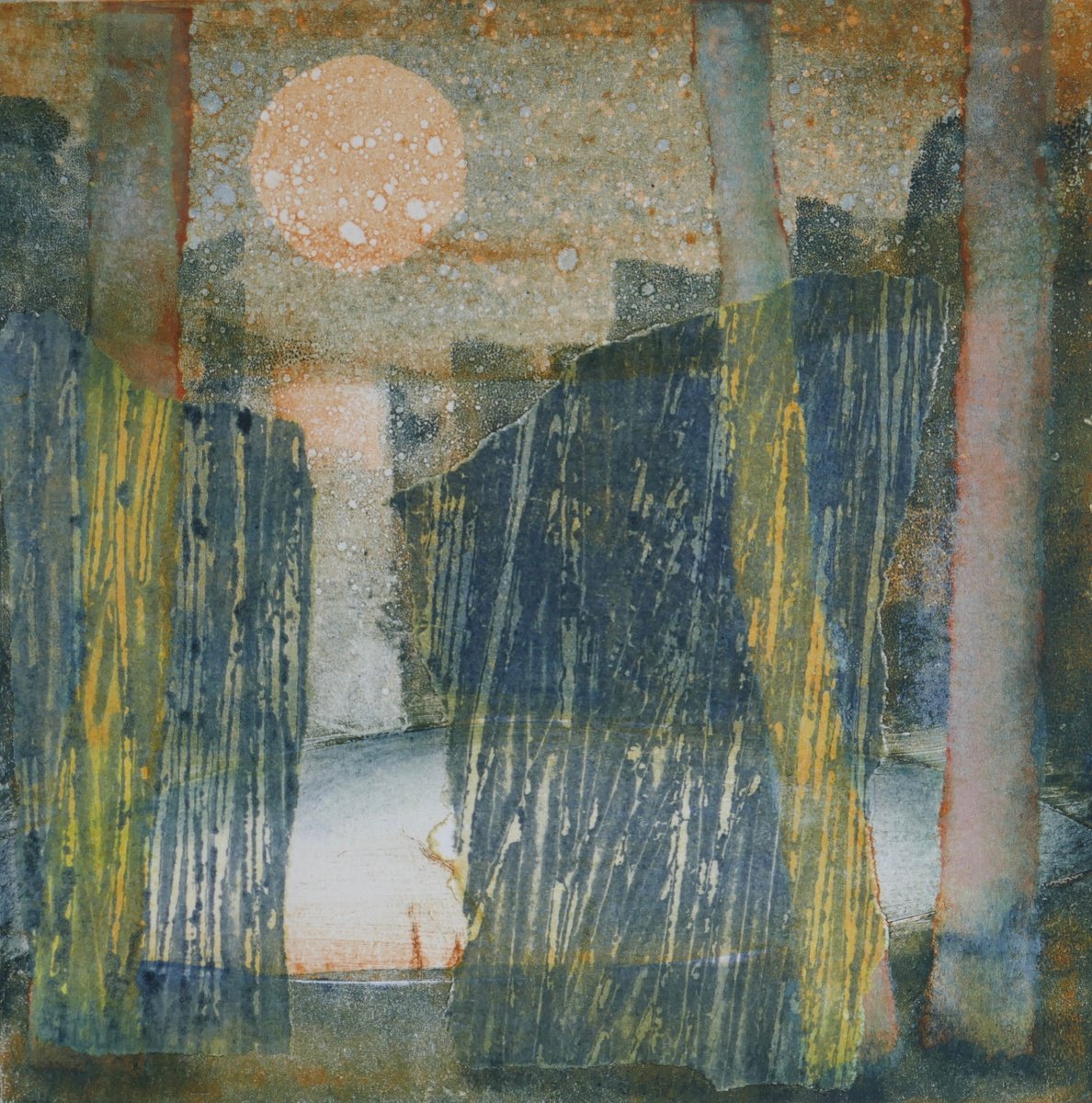 Impressionistic Landscape Limited Edition Print By Sue Roe, 9 X 9", Concealed, Original Artwork