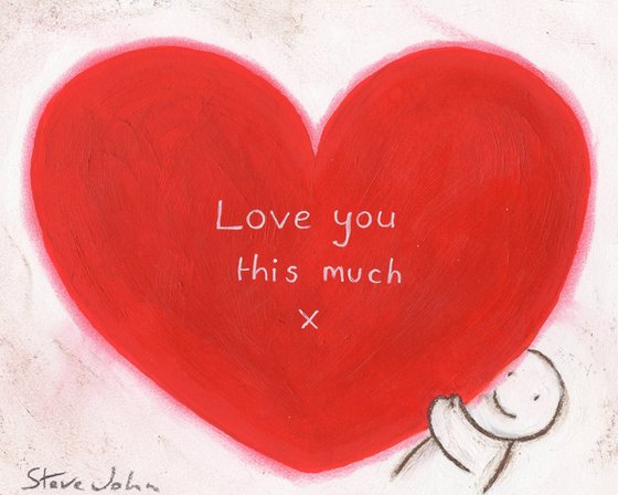 Hugs artwork 44 Holding heart Love you this much unframed