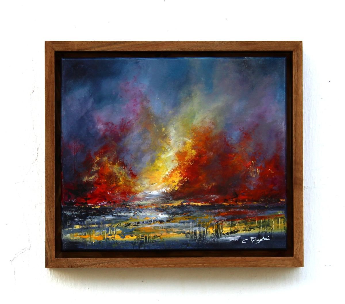 The Clash of Angels #5 -Framed abstract landscape by Cecilia Frigati