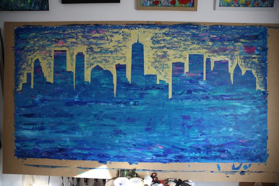 Blue City -  Extra Large Artwork XXXL