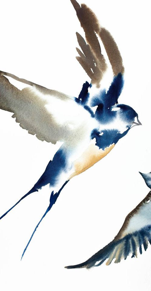 Swallows in Flight No. 2 by Elizabeth Becker