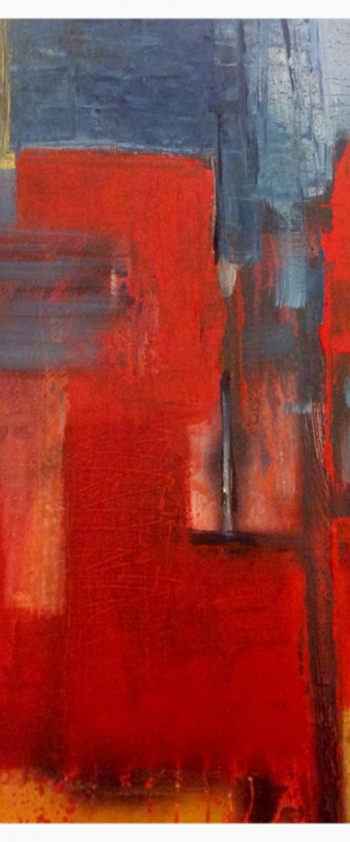 Abstract city scape by Linda Collins Lamb