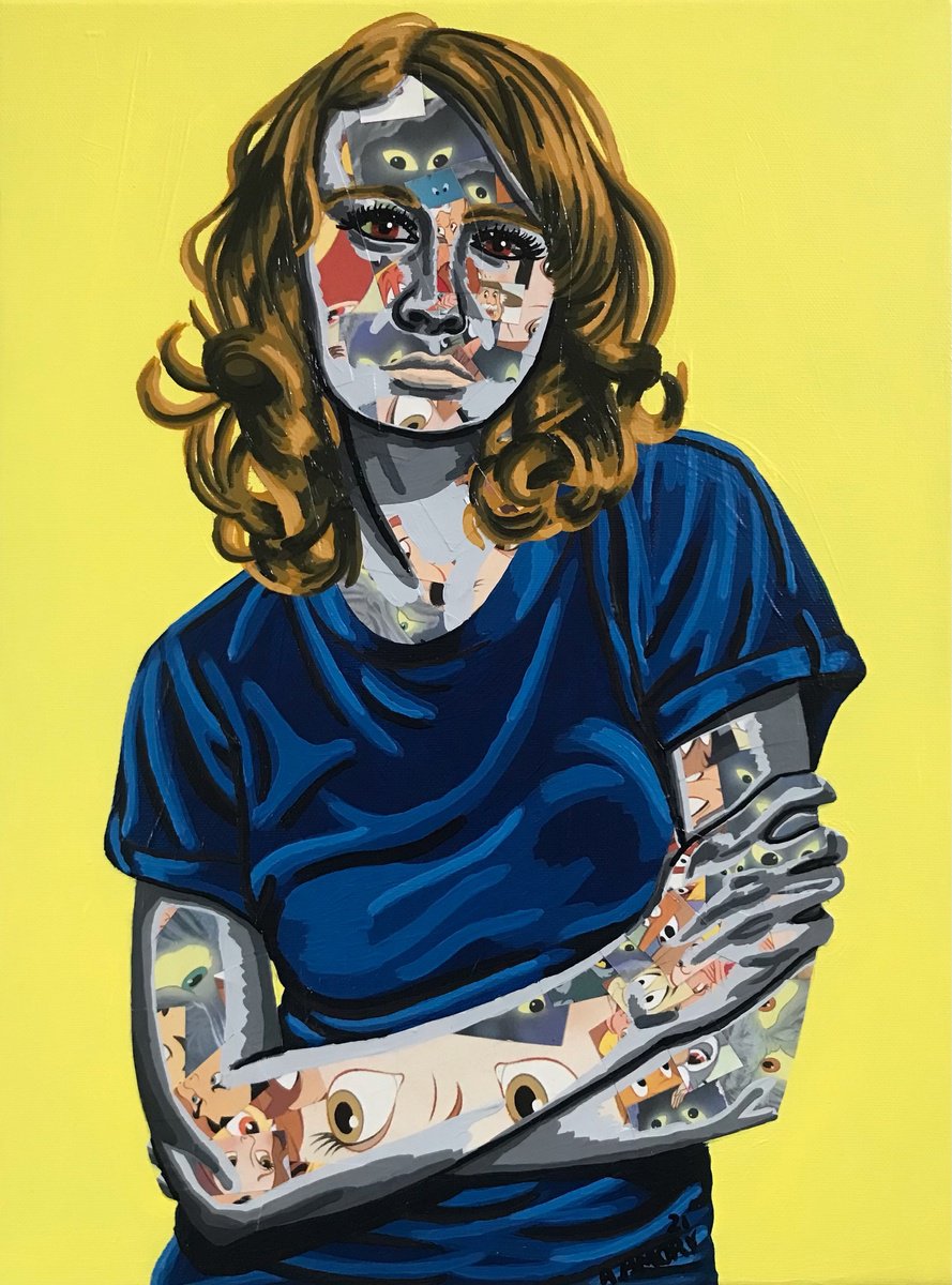 Portrait Painting By Annabelle Amory, 12 X 16, Street Harassment, Original Artwork