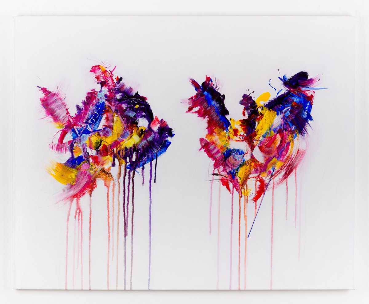 Abstract Acrylic Painting By Radek Smach, 39 X 31", Ez658, Original Artwork