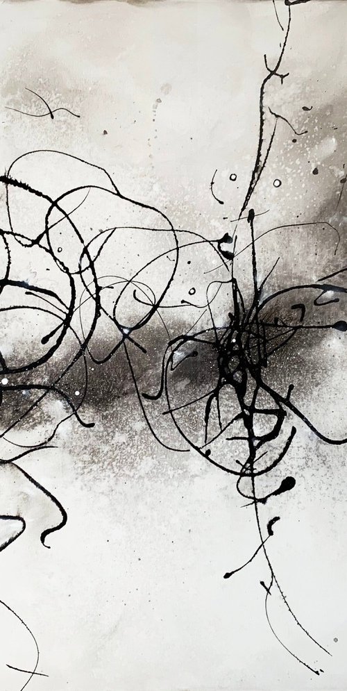 Black and White Urban Abstract XL Large by Carol Wood