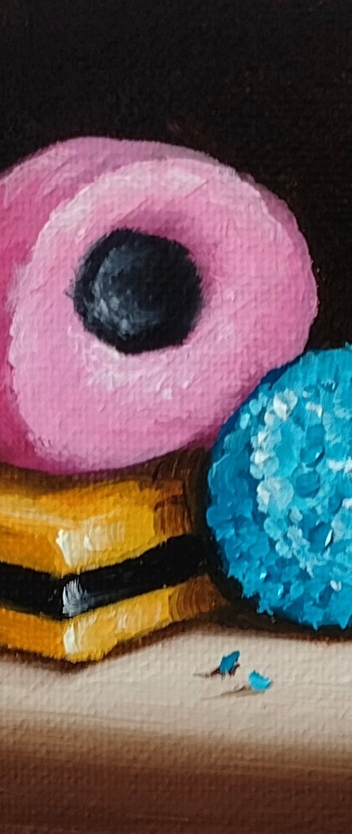 Little Liquorice Allsorts #13 still life by Jane Palmer Art