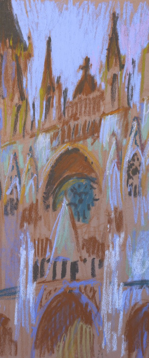 Rouen Cathedral at twilight by Victoria Ramanovich