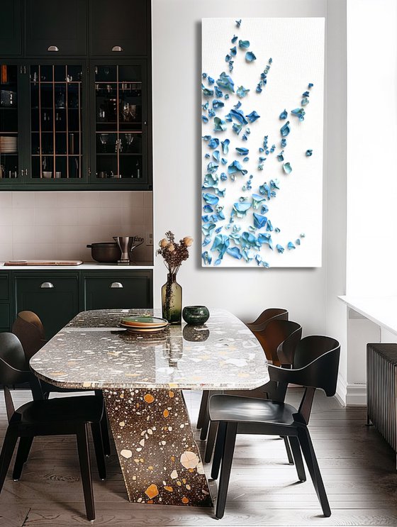 Whimsical Impermanence, blue #3 (24"x48")