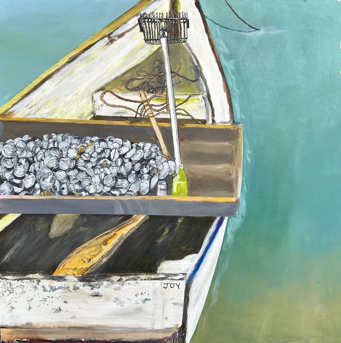 Impressionistic Still Life Oil Painting By Ken Vrana, 36 X 36", Joy, A Day In The Bay, Original Artwork