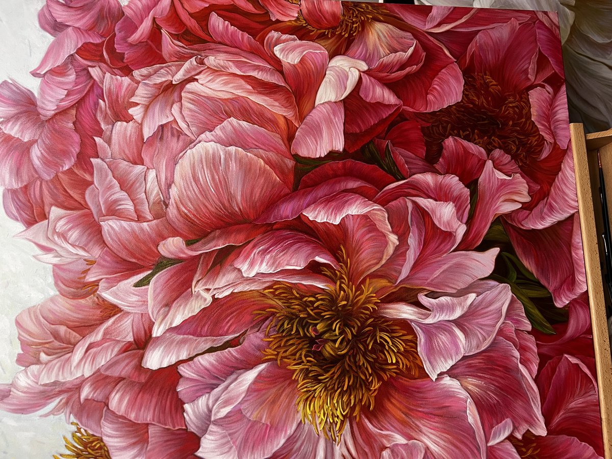 Composition of red peonies by Elena