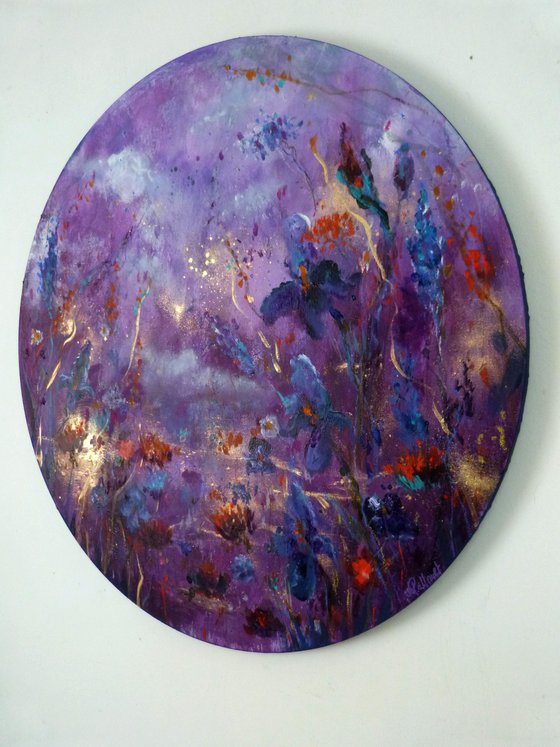 "Entrelacements pourpres" 60cm.