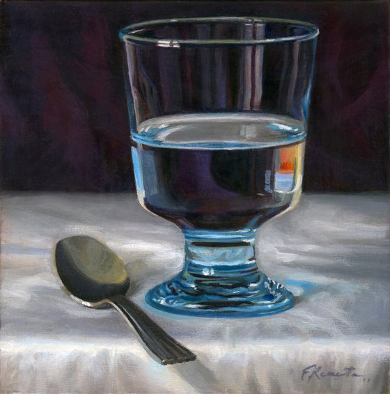 Glass of Water and Spoon