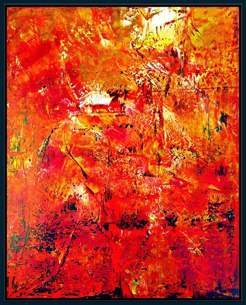 FIRE & WIND, framed, Richter inspired by Tomaž Gorjanc - Tomo