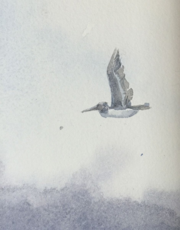 Birds Flying In Cloudy Sky Watercolor Painting Artfinder