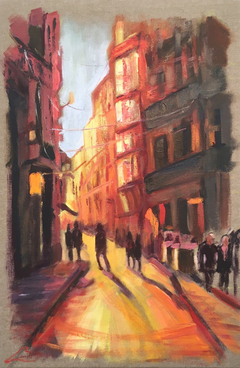 City Sunset By Elena Sokolova, 16 X 24, Artwork For Sale On Artfinder