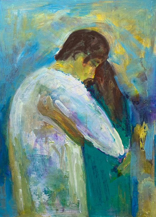 Hug, Love original painting by Olga Pascari