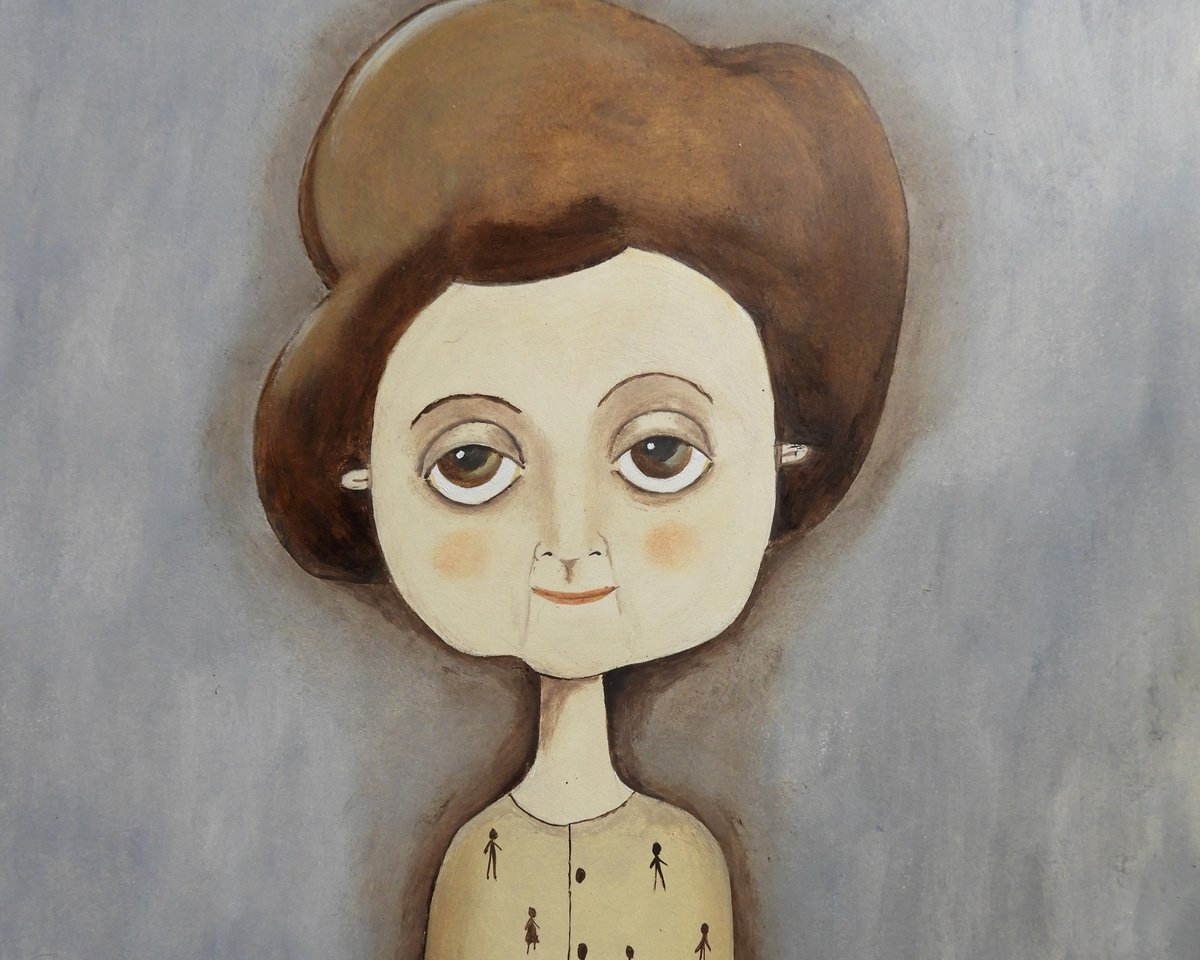 Illustrative Oil Painting , Woman With Brown Hair By Silvia Beneforti, 12 X 17, Artwork For Sale On Artfinder