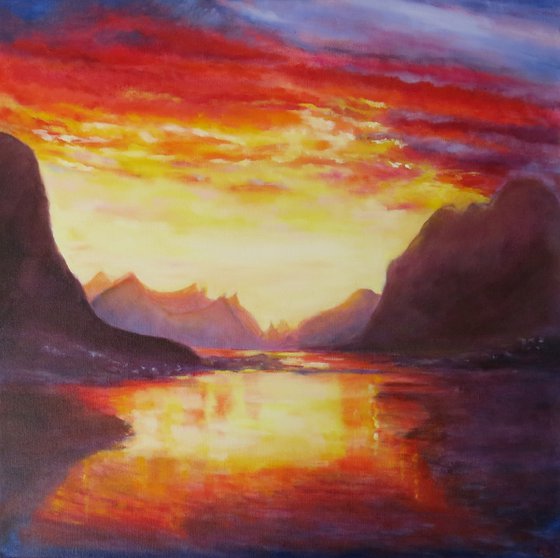 Sunset over Lefoten Islands