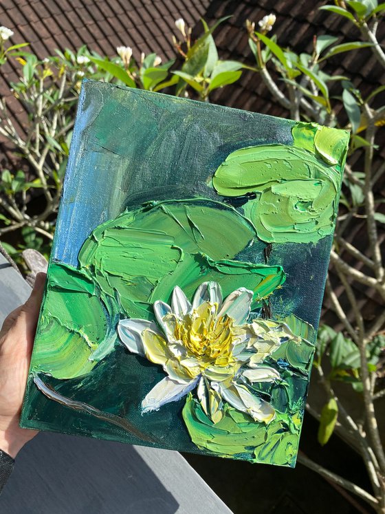 Water Lily — Palette Knife Oil Study