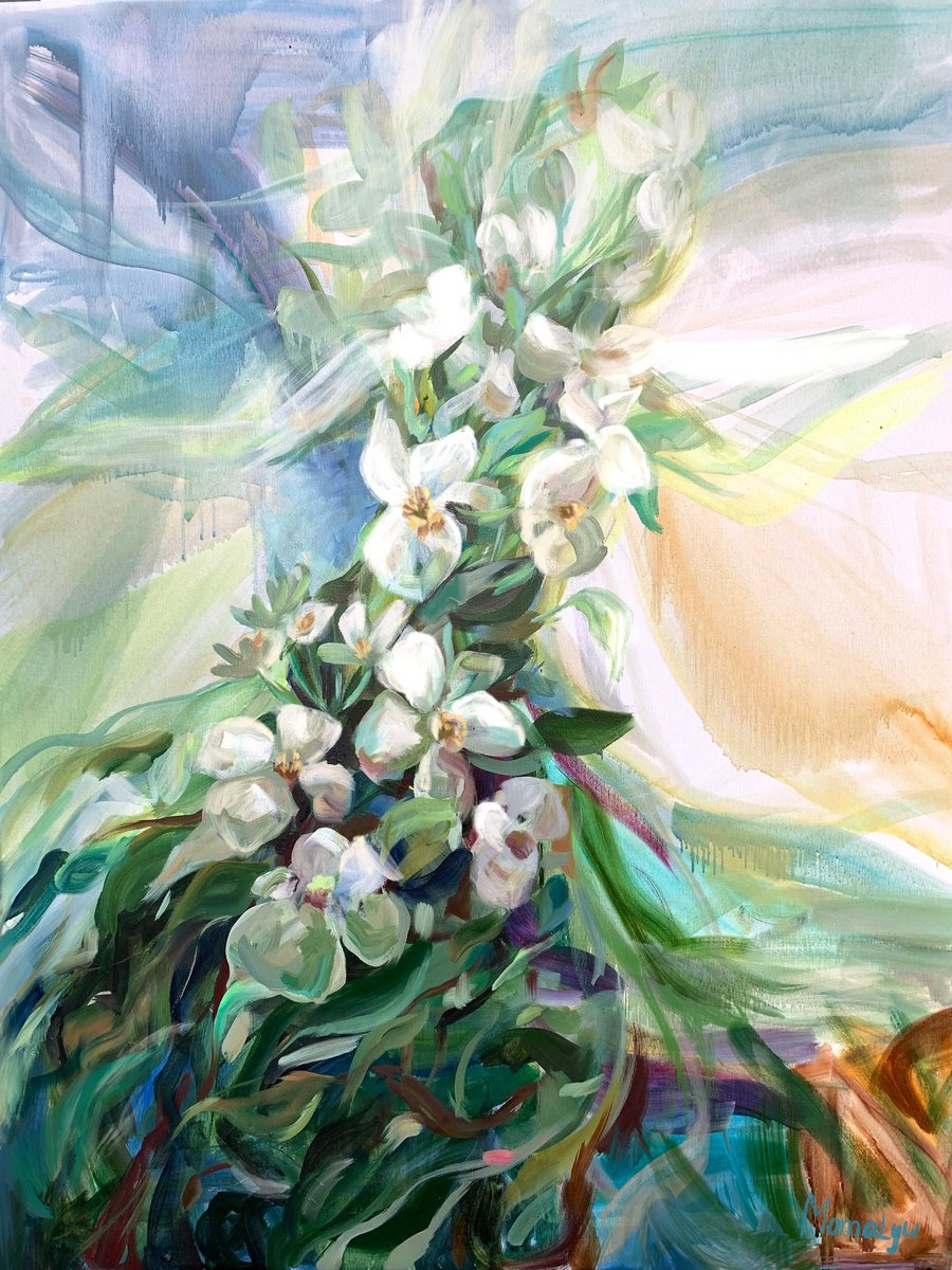 The Magic Of Jasmines. Floral By Momalyu, 28 X 35, Artwork For Sale On Artfinder