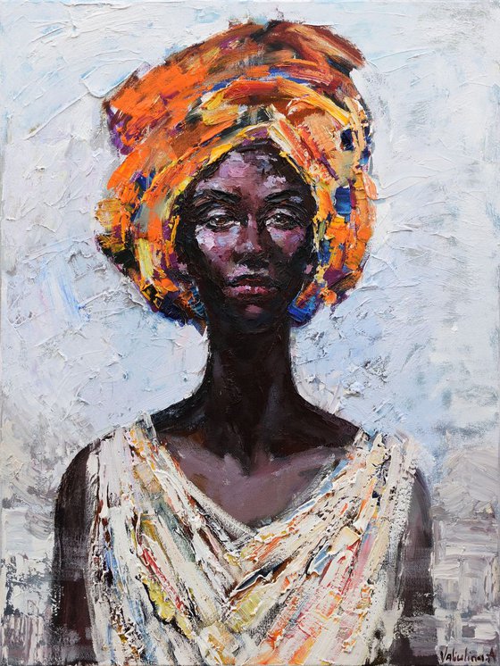 African Queen portrait painting #2 - Original oil painting