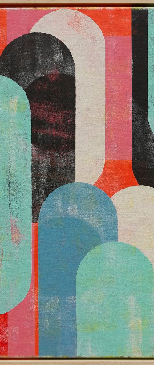 Traffic Mint & Pink - incl Frame by Ronald Hunter