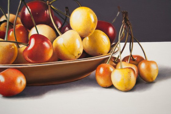 Still life with cherries