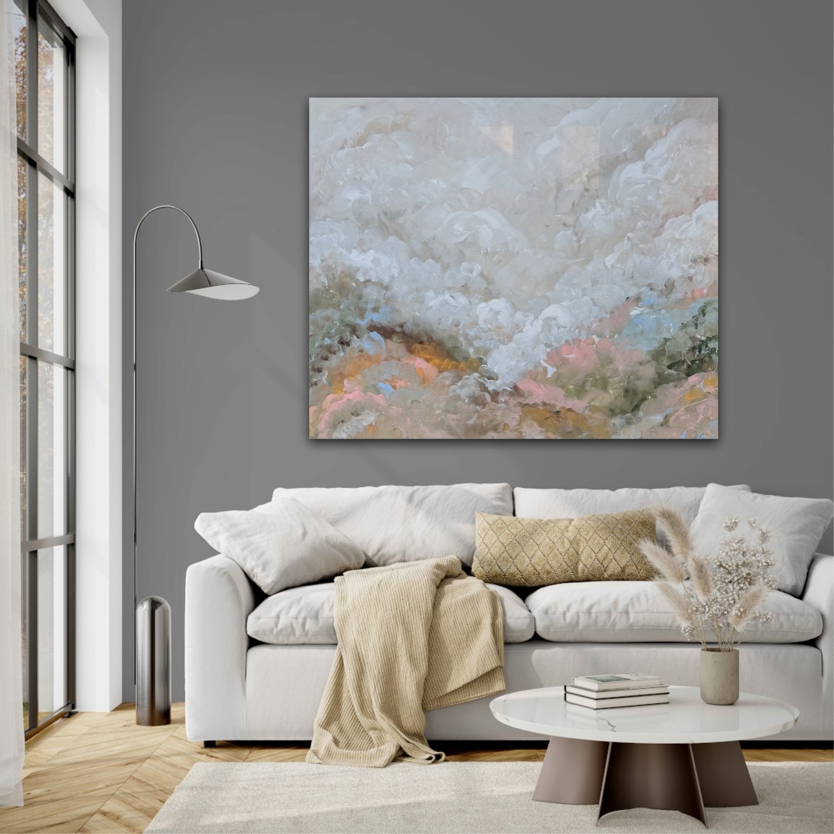 Abstract Landscape Acrylic Painting By Ivana Gigovic, 47 X 39, Quiet Wonder, Original Artwork