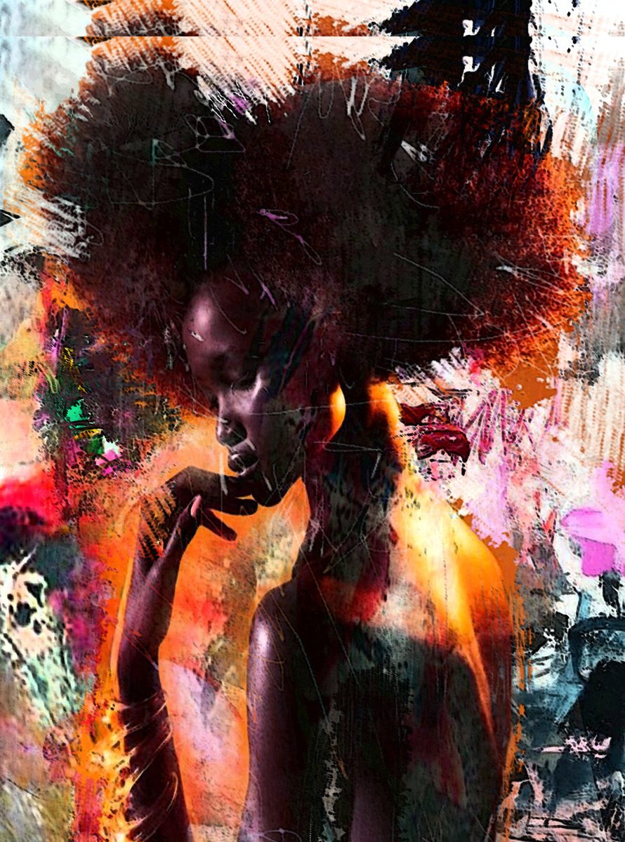 Urban And Pop Portrait Giclee Print By Mir-Jan, 20 X 28", Aujkhbbb, Original Artwork