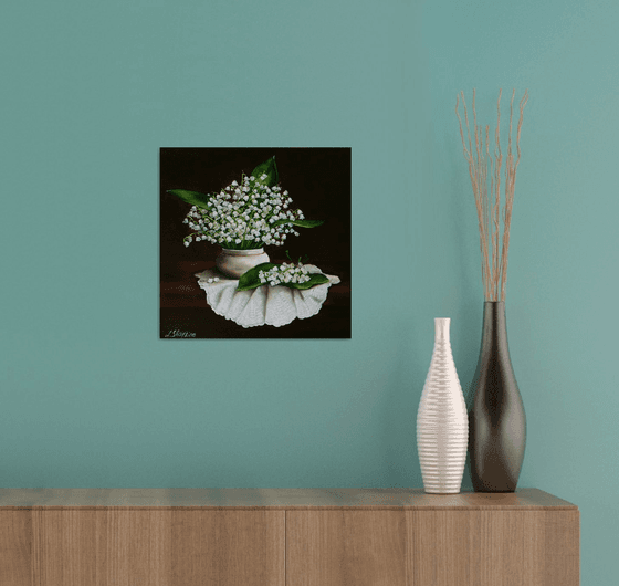 Dark Floral Lily of the Valley Bouquet