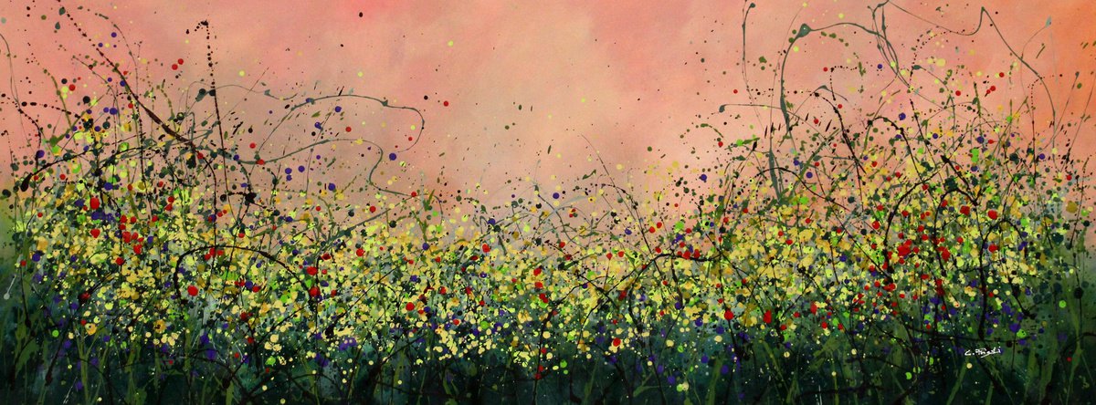 Silence In The Air #3 - Extra large original floral painting by Cecilia Frigati