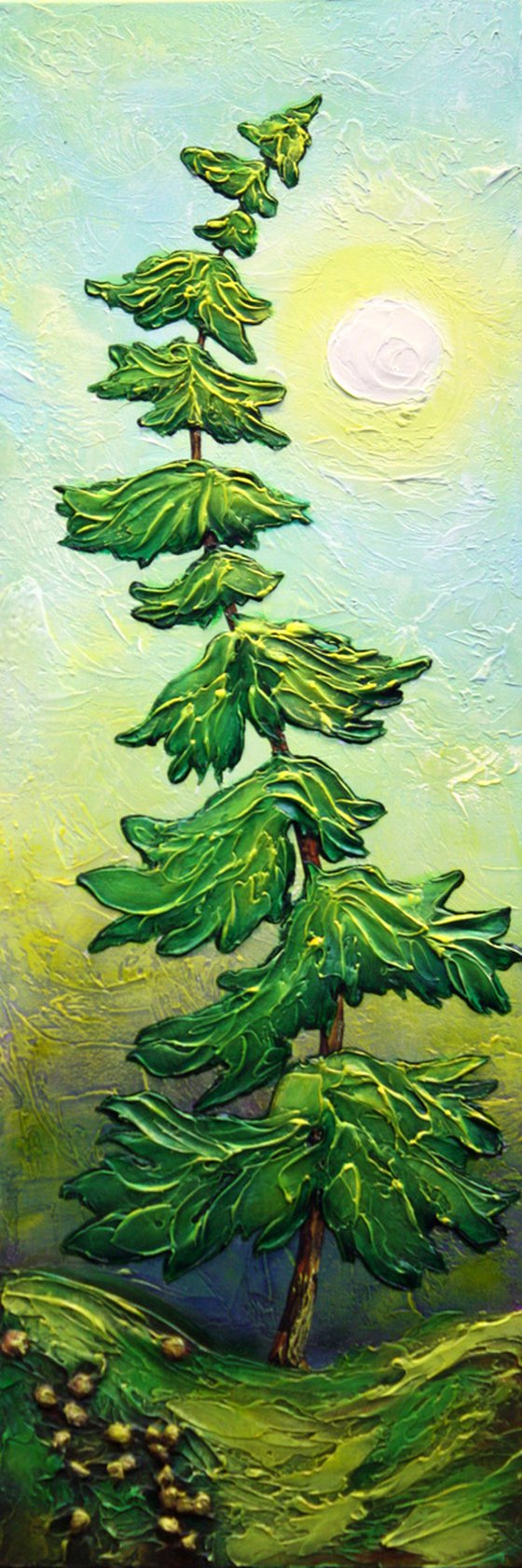 "Alone...."  Pine Tree Painting