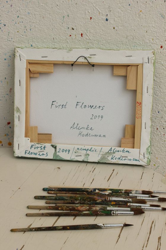 First Flowers I. 2019, acrylic on canvas, 20 x 25 cm