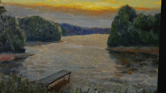 The Quiet Bank - original summer landscape, painting