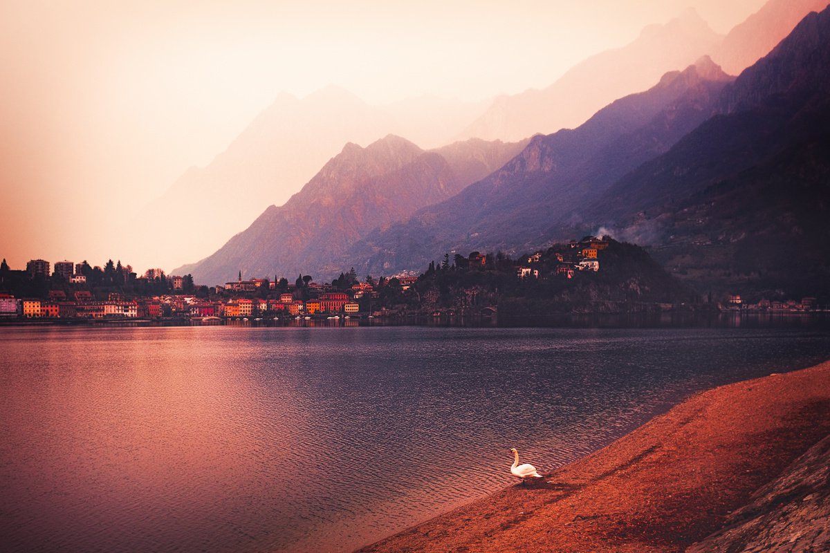 Evening on the Como Lake by Elena Raceala