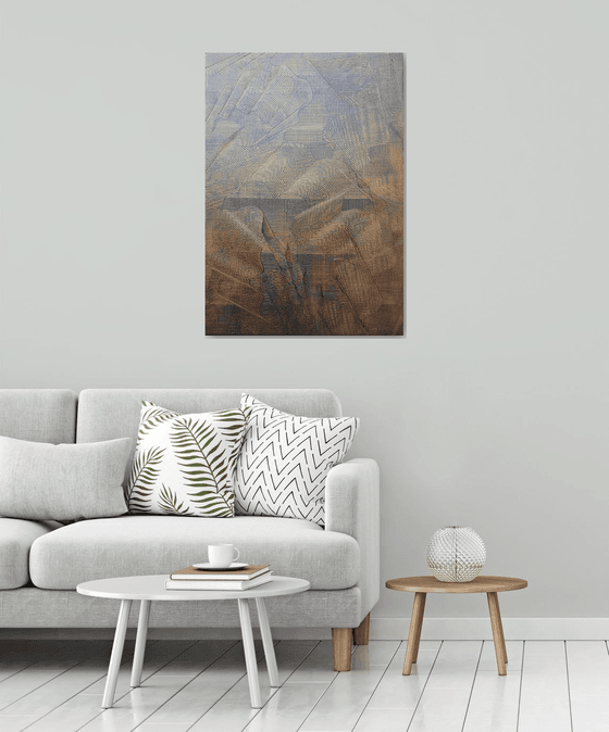 Love is all you need - deep gold and anthracite black abstract