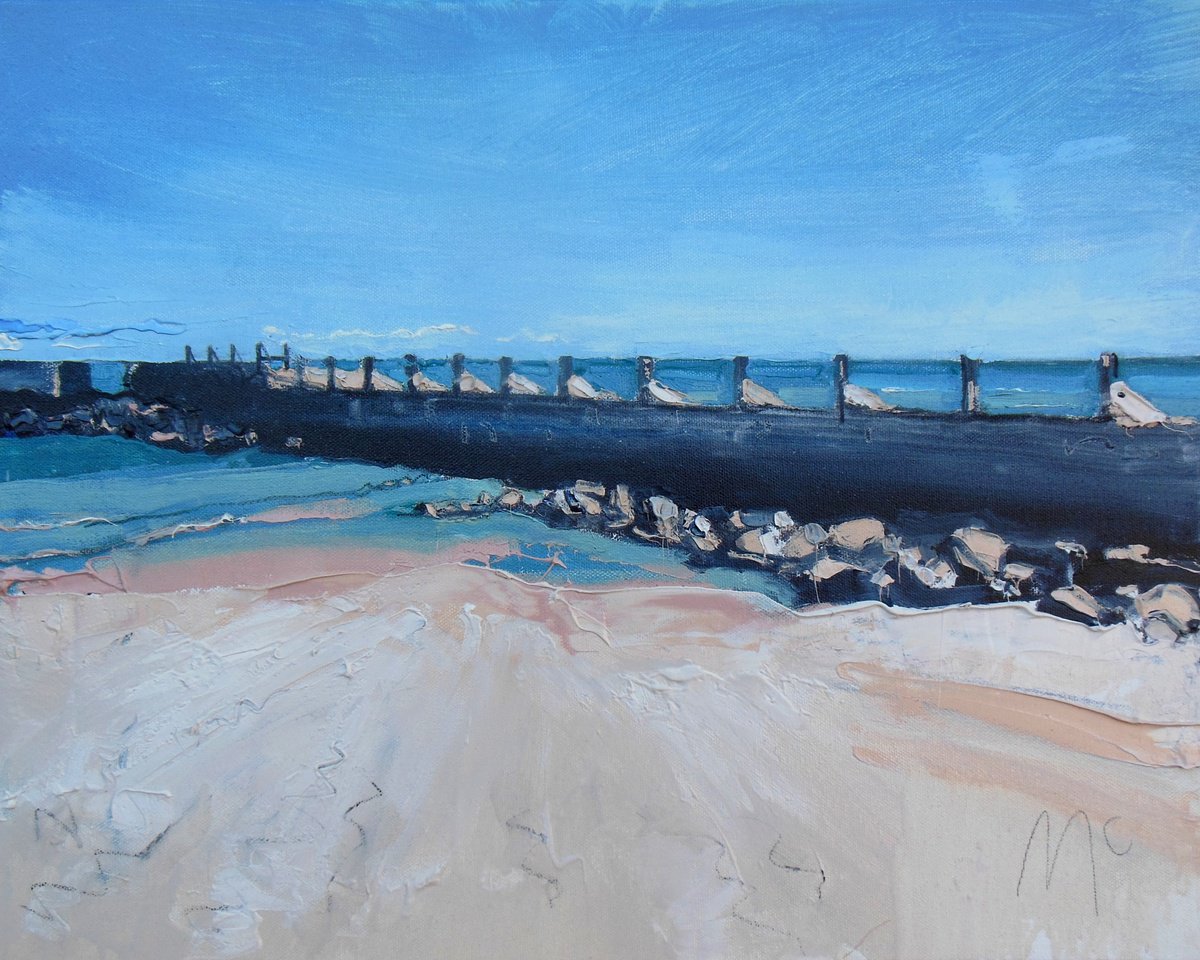 Blue Sky and Sea Wall by Ben McLeod